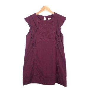 Anthropologie Moon River Maroon Shift Dress